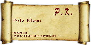 Polz Kleon névjegykártya